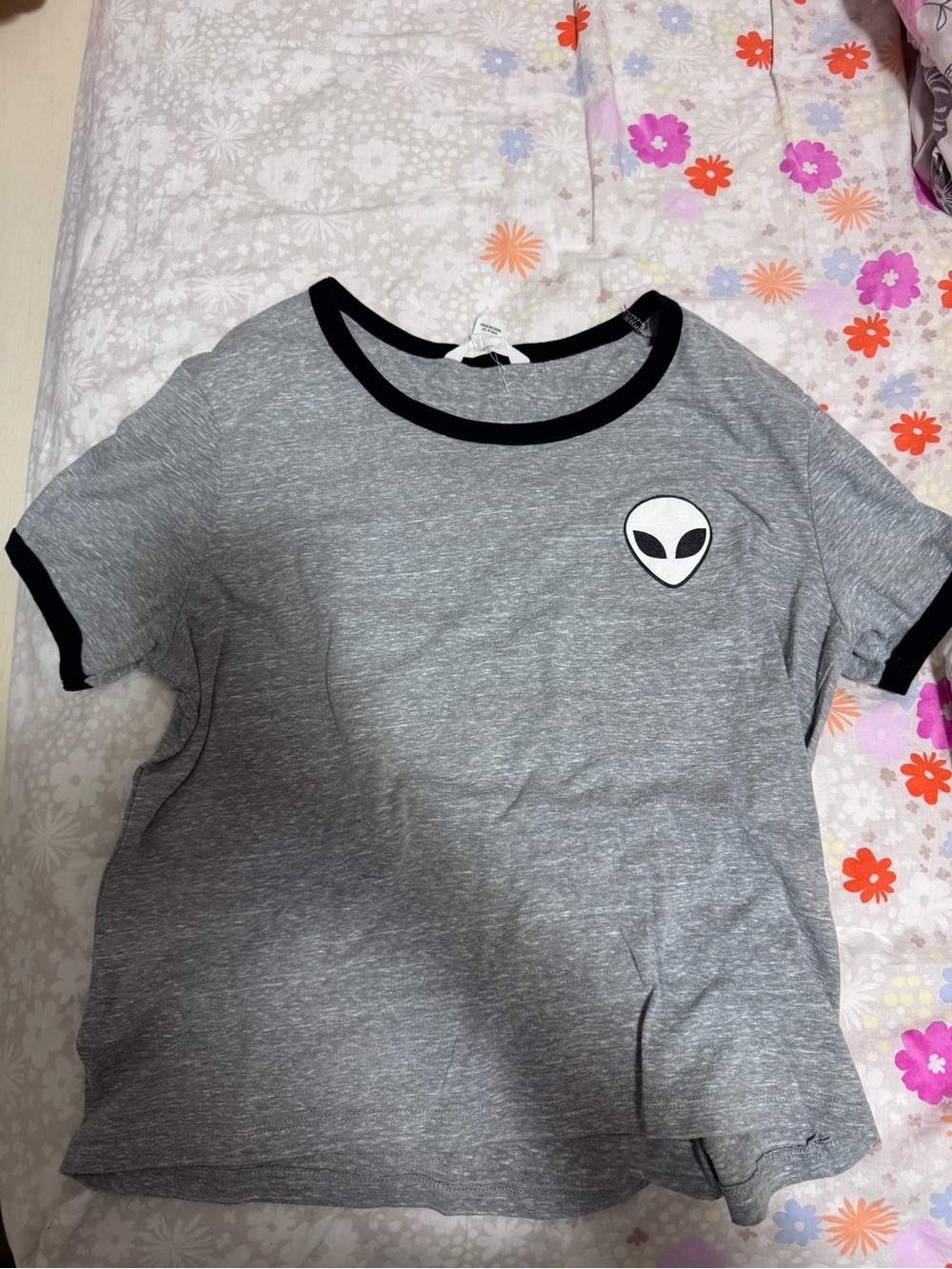 Bluenotes Grey Alien Ringer Tee with Black Trim